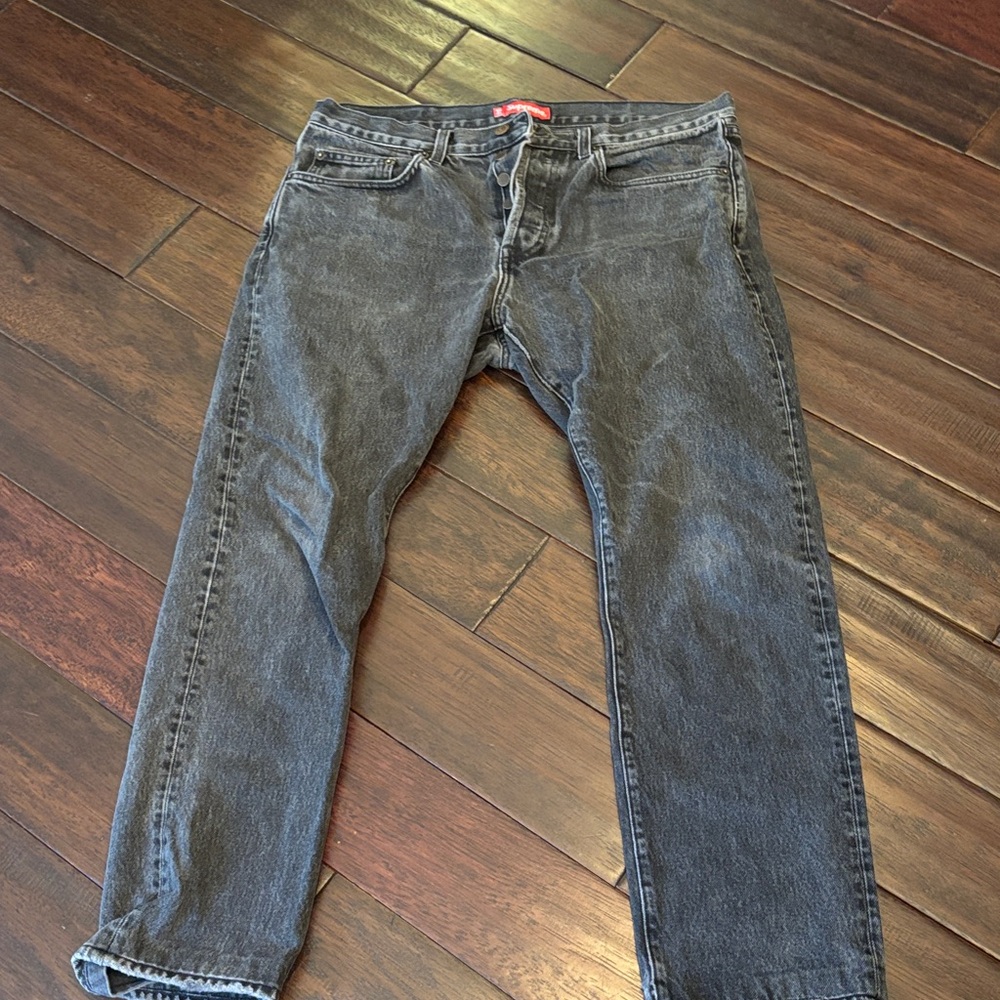 Supreme Men's Straight Jeans - Black Wash